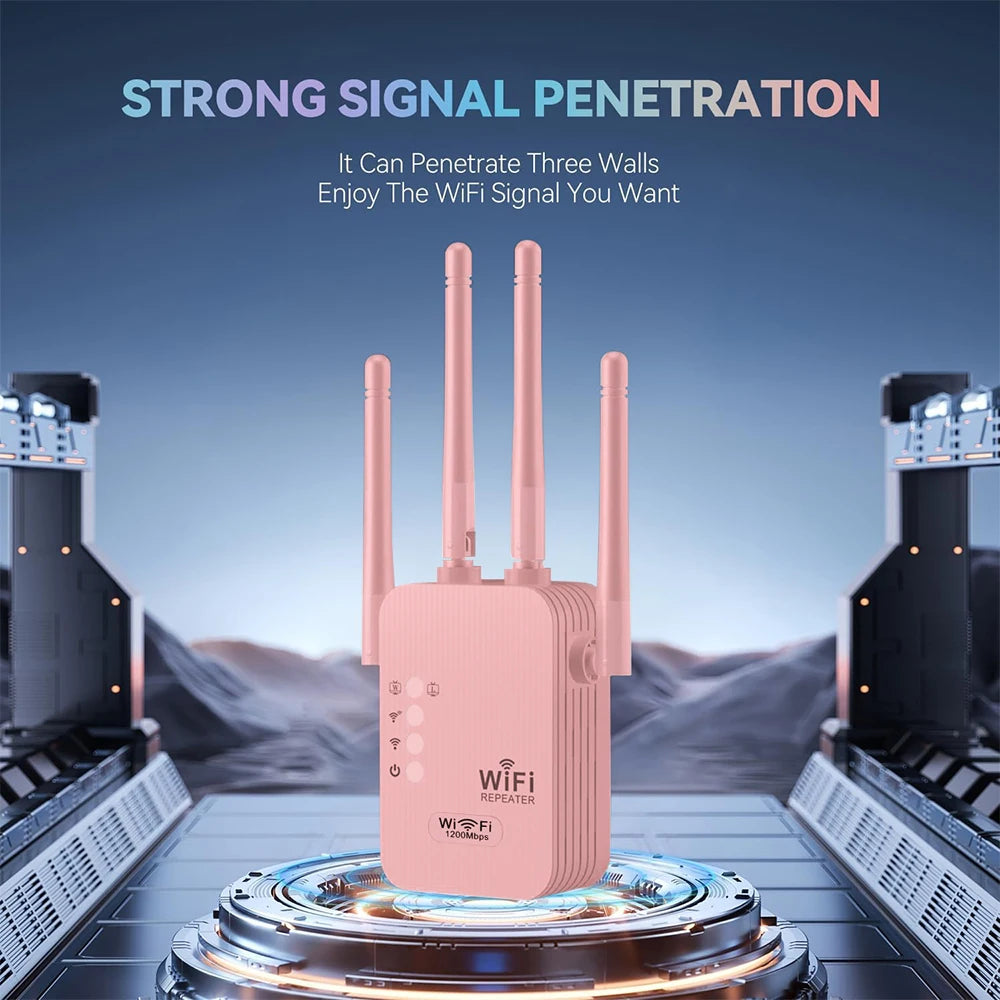 1200Mbps Wireless WiFi Repeater WIFI Extender WiFi Booster 300 Mbps 2.4G Network Amplifier Long Range Signal For Small Office