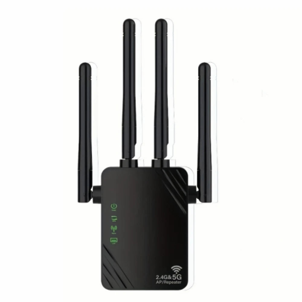 WiFi Extender 1200Mbps WiFi Signal Booster Dual Band 2.4G/5G Outdoor Signal Amplifier with Ethernet Port 360° Full Coverage